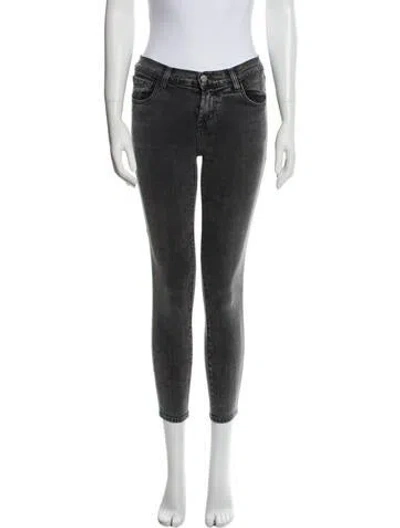 Pre-owned J Brand Mid-rise Skinny Leg Jeans In Black