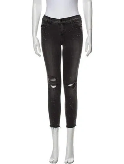 Pre-owned J Brand Mid-rise Skinny Leg Jeans In Black