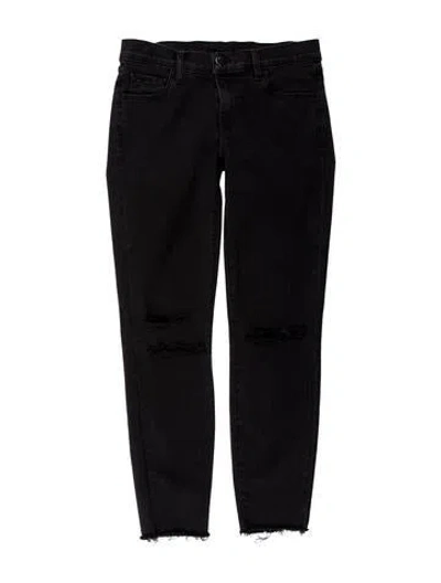 Pre-owned J Brand Mid-rise Skinny Leg Jeans In Black