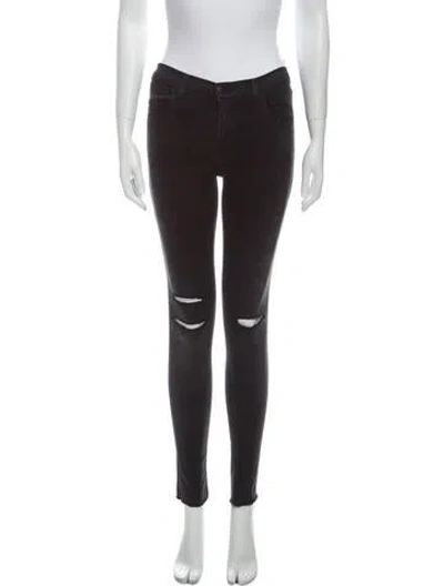 Pre-owned J Brand Mid-rise Skinny Leg Jeans In Black