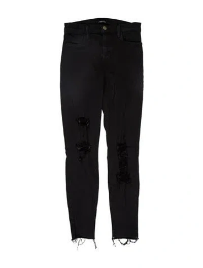 Pre-owned J Brand Mid-rise Skinny Leg Jeans In Black