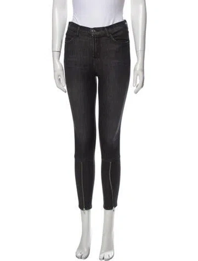 Pre-owned J Brand Mid-rise Skinny Leg Jeans In Black