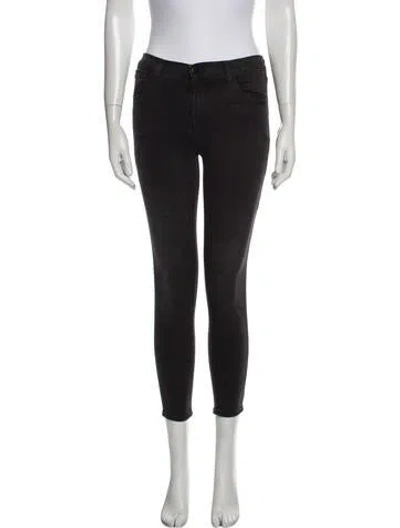 Pre-owned J Brand Mid-rise Skinny Leg Jeans In Black