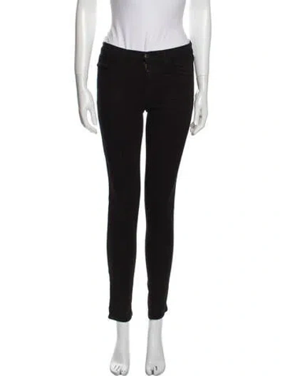 Pre-owned J Brand Mid-rise Skinny Leg Jeans In Black