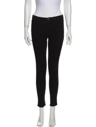Pre-owned J Brand Mid-rise Skinny Leg Jeans In Black