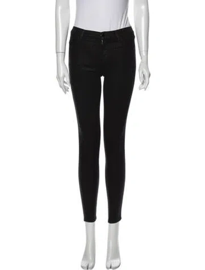 Pre-owned J Brand Mid-rise Skinny Leg Jeans In Black