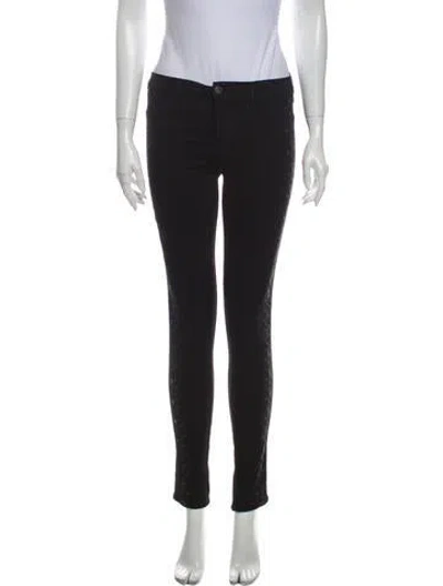 Pre-owned J Brand Mid-rise Skinny Leg Jeans In Black