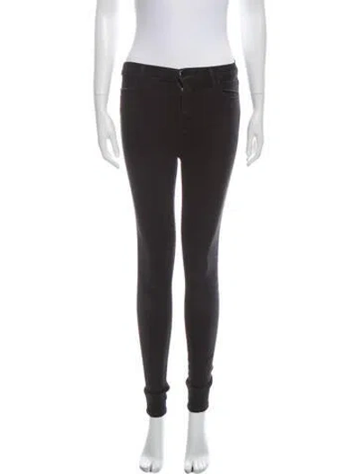 Pre-owned J Brand Mid-rise Skinny Leg Jeans In Black