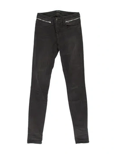 Pre-owned J Brand Mid-rise Skinny Leg Jeans In Black