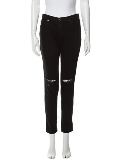 Pre-owned J Brand Mid-rise Skinny Leg Jeans In Black