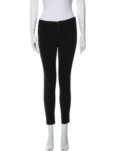 Pre-owned J Brand Mid-rise Skinny Leg Jeans In Black