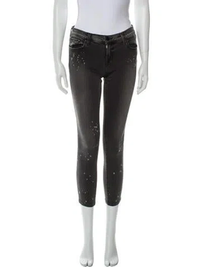 Pre-owned J Brand Mid-rise Skinny Leg Jeans In Black