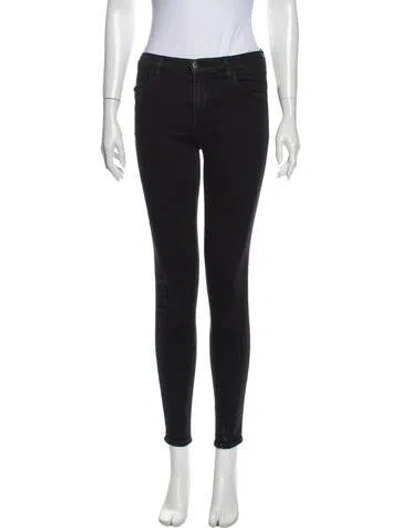 Pre-owned J Brand Mid-rise Skinny Leg Jeans In Black