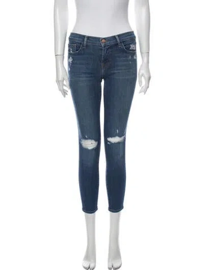 Pre-owned J Brand Mid-rise Skinny Leg Jeans In Blue