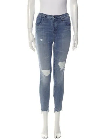 Pre-owned J Brand Mid-rise Skinny Leg Jeans In Blue
