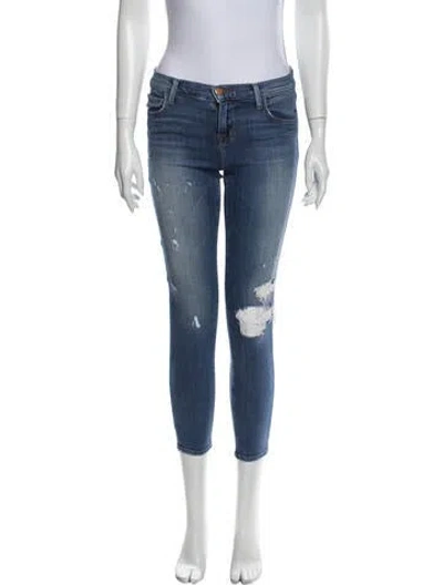 Pre-owned J Brand Mid-rise Skinny Leg Jeans In Blue
