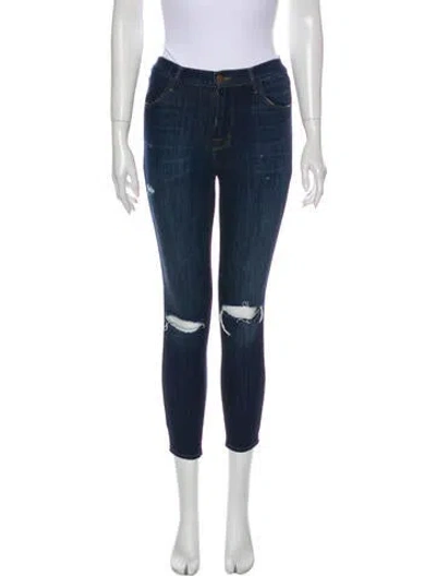 Pre-owned J Brand Mid-rise Skinny Leg Jeans In Blue