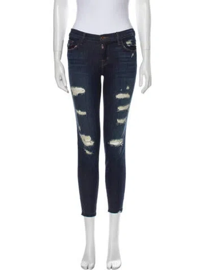 Pre-owned J Brand Mid-rise Skinny Leg Jeans In Blue
