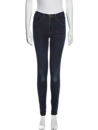 Pre-owned J Brand Mid-rise Skinny Leg Jeans In Blue