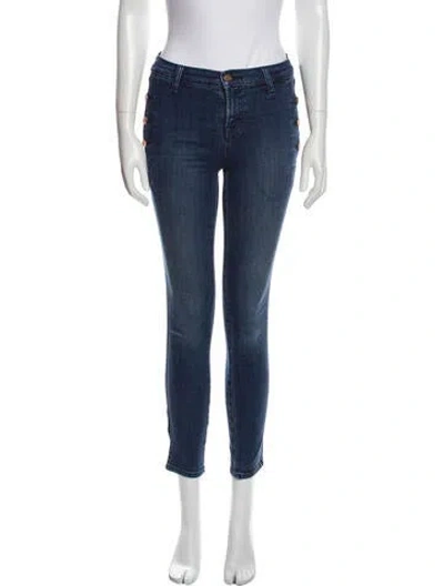 Pre-owned J Brand Mid-rise Skinny Leg Jeans In Blue