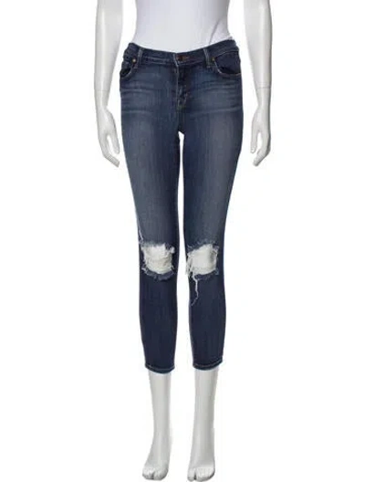 Pre-owned J Brand Mid-rise Skinny Leg Jeans In Blue