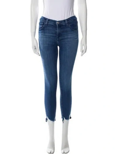 Pre-owned J Brand Mid-rise Skinny Leg Jeans In Blue