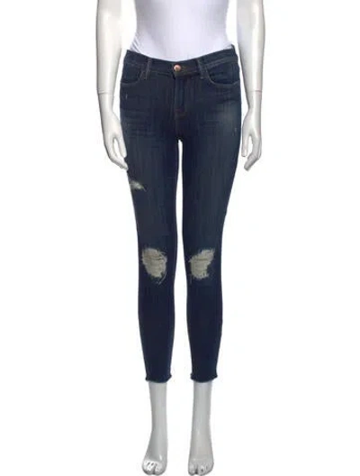 Pre-owned J Brand Mid-rise Skinny Leg Jeans In Blue