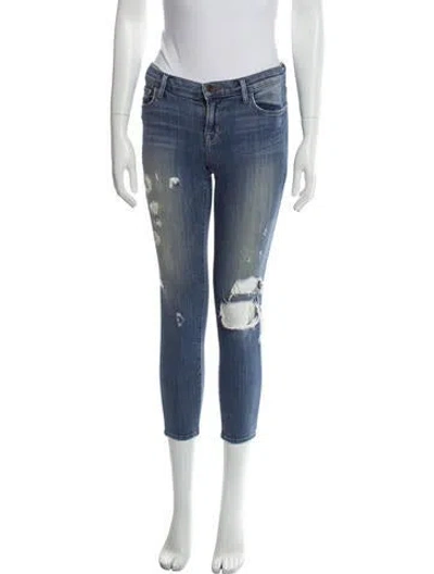 Pre-owned J Brand Mid-rise Skinny Leg Jeans In Blue