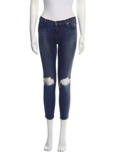 Pre-owned J Brand Mid-rise Skinny Leg Jeans In Blue