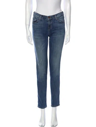 Pre-owned J Brand Mid-rise Skinny Leg Jeans In Blue