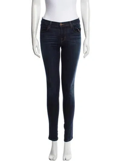 Pre-owned J Brand Mid-rise Skinny Leg Jeans In Blue