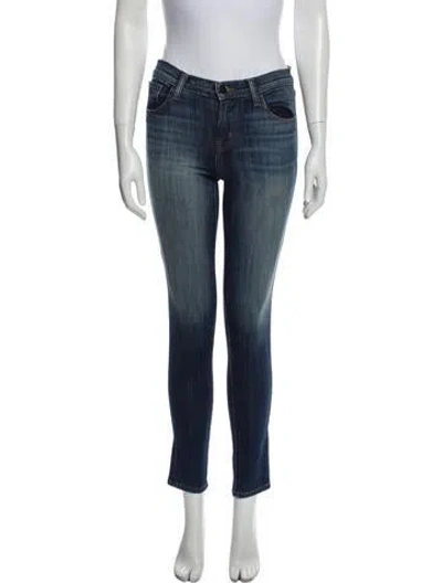 Pre-owned J Brand Mid-rise Skinny Leg Jeans In Blue