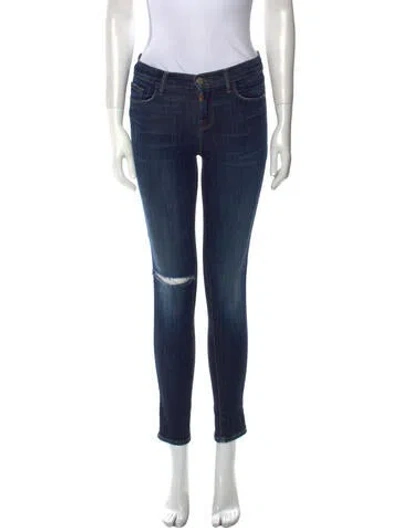 Pre-owned J Brand Mid-rise Skinny Leg Jeans In Blue