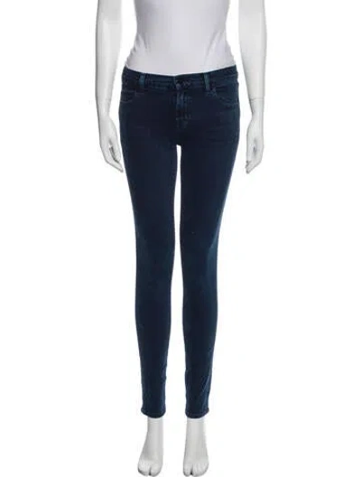 Pre-owned J Brand Mid-rise Skinny Leg Jeans In Blue