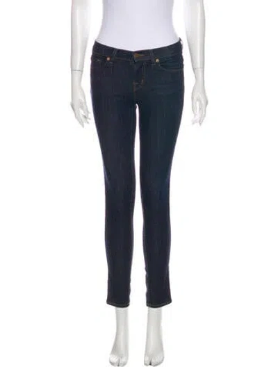 Pre-owned J Brand Mid-rise Skinny Leg Jeans In Blue