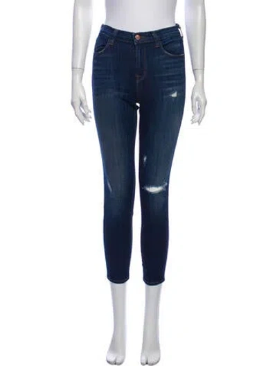 Pre-owned J Brand Mid-rise Skinny Leg Jeans In Blue