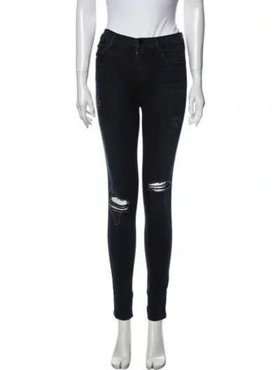 Pre-owned J Brand Mid-rise Skinny Leg Jeans In Blue