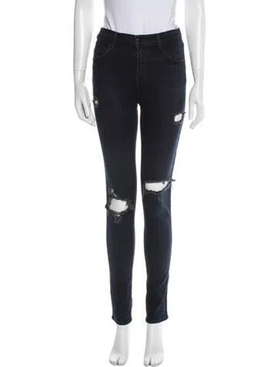 Pre-owned J Brand Mid-rise Skinny Leg Jeans In Blue