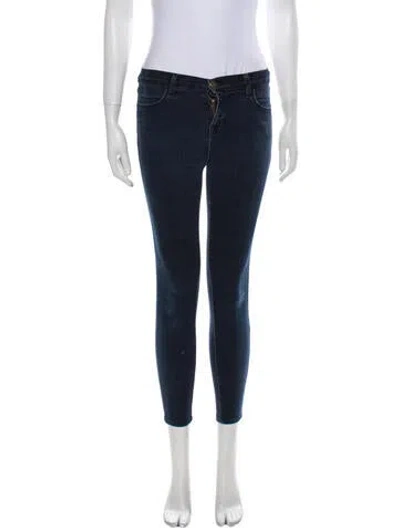 Pre-owned J Brand Mid-rise Skinny Leg Jeans In Blue