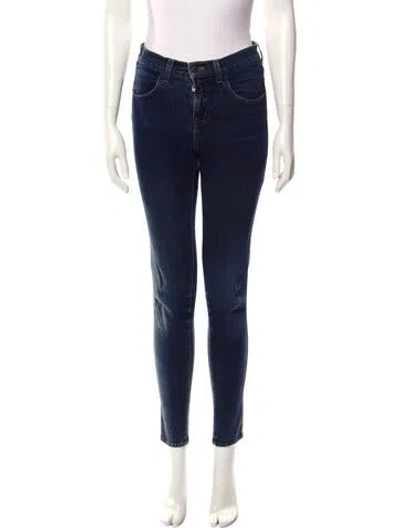 Pre-owned J Brand Mid-rise Skinny Leg Jeans In Blue