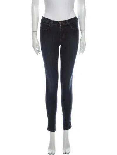 Pre-owned J Brand Mid-rise Skinny Leg Jeans In Blue