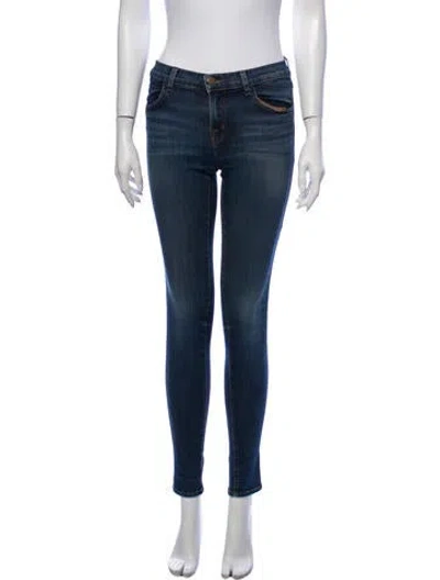 Pre-owned J Brand Mid-rise Skinny Leg Jeans In Blue