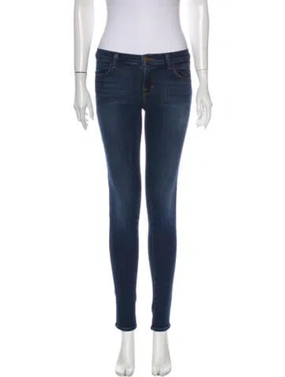 Pre-owned J Brand Mid-rise Skinny Leg Jeans In Blue