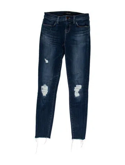 Pre-owned J Brand Mid-rise Skinny Leg Jeans In Blue