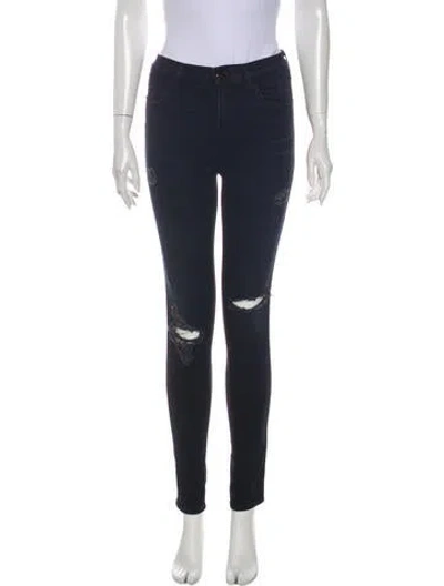 Pre-owned J Brand Mid-rise Skinny Leg Jeans In Blue