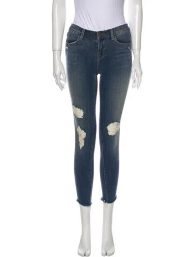 Pre-owned J Brand Mid-rise Skinny Leg Jeans In Blue