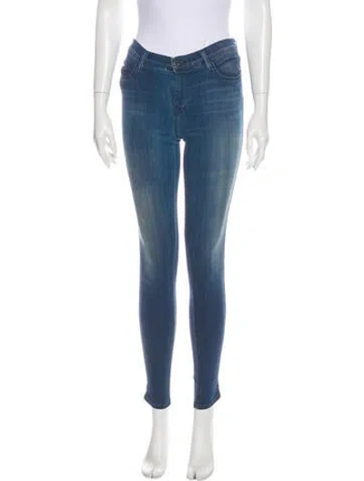 Pre-owned J Brand Mid-rise Skinny Leg Jeans In Blue