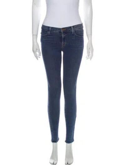 Pre-owned J Brand Mid-rise Skinny Leg Jeans In Blue
