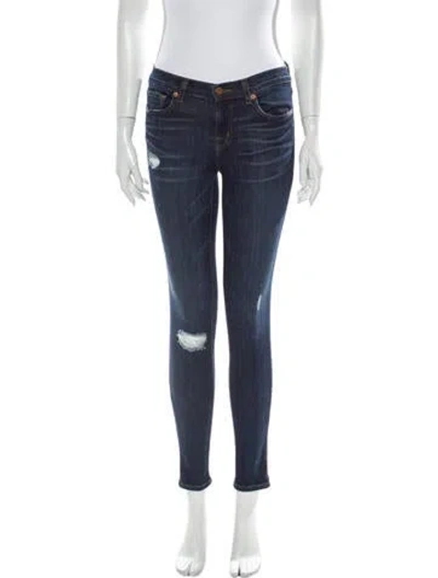 Pre-owned J Brand Mid-rise Skinny Leg Jeans In Blue