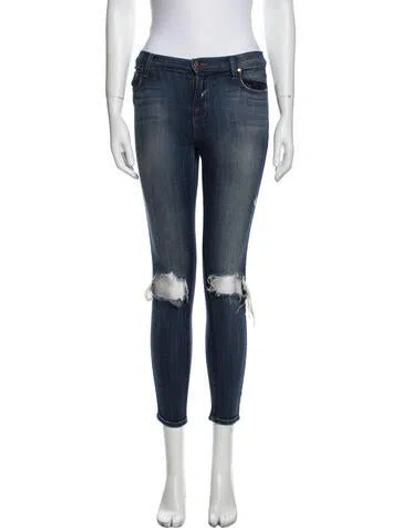 Pre-owned J Brand Mid-rise Skinny Leg Jeans In Blue